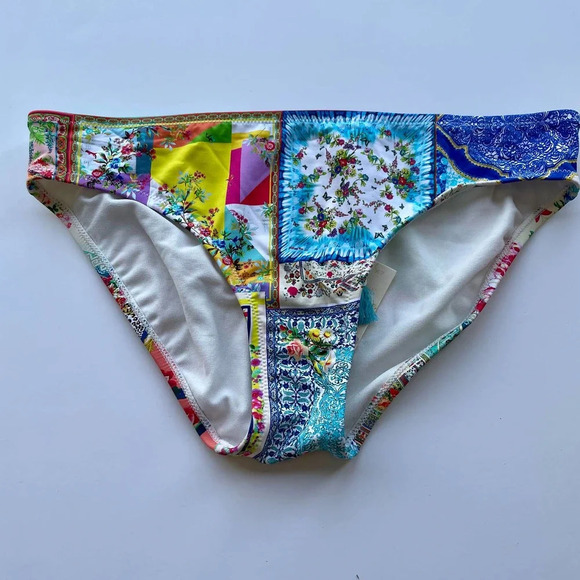 Johnny Was Iva Hipster Bikini Swim Bottom Floral Print Size Small NEW - Picture 2 of 9